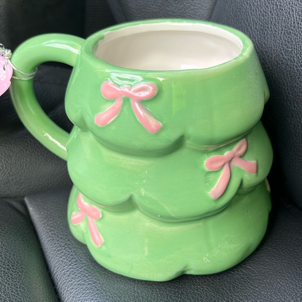 Lime Green Mug with Pink Accents